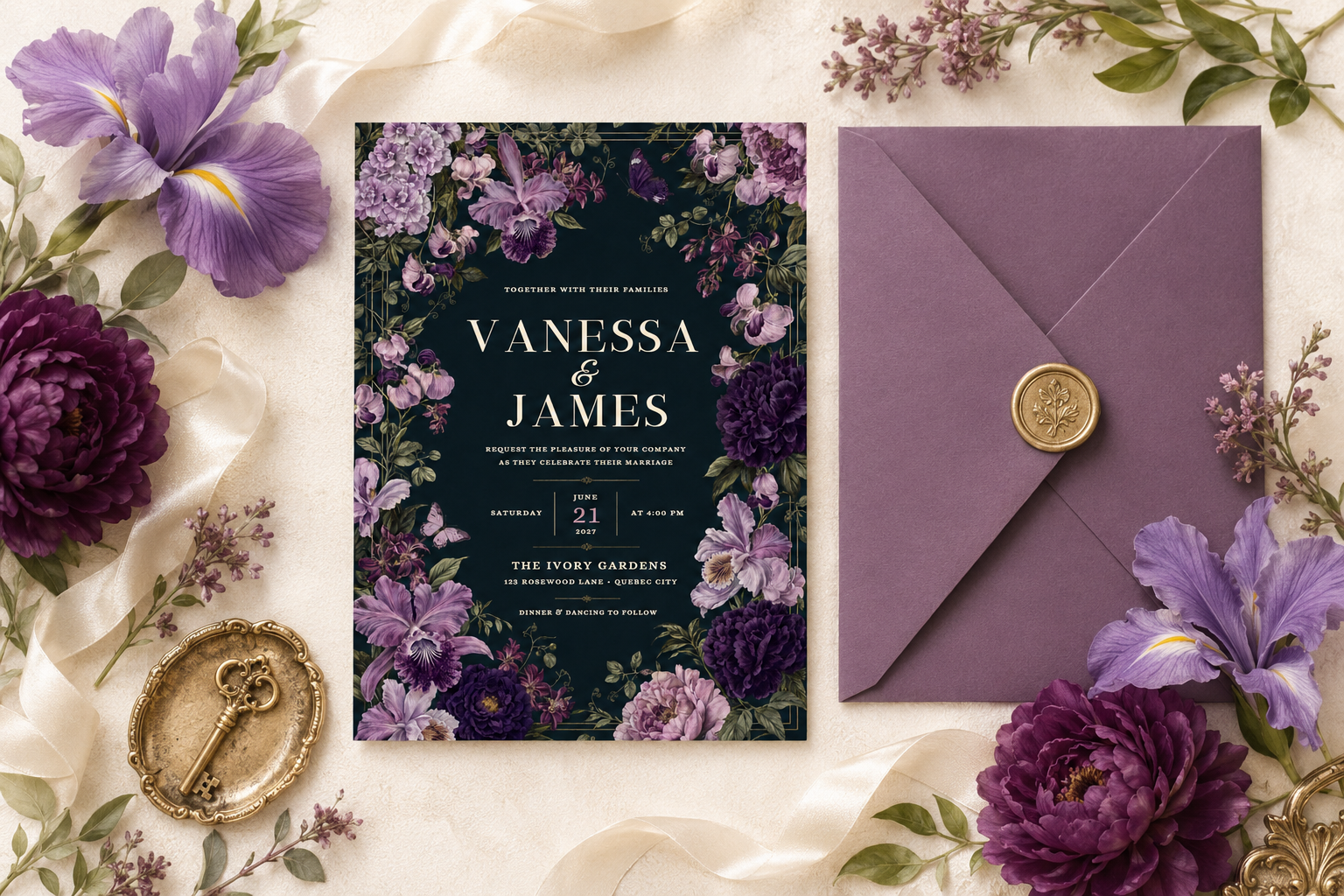 Purple Floral Wedding Collection