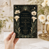 Gothic Floral Wedding Invitation Card Template