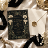 Gothic Floral Wedding Invitation Card Template