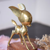 Vintage Brass Deer Figurine | Retro Farmhouse Decor | Animal Statue Collectible