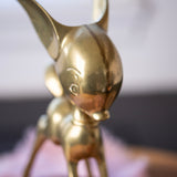 Vintage Brass Deer Figurine | Retro Farmhouse Decor | Animal Statue Collectible