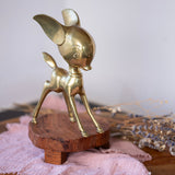 Vintage Brass Deer Figurine | Retro Farmhouse Decor | Animal Statue Collectible