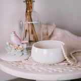 Vintage Round Trinket Box with Lid | Bird & Floral Pastel Jewelry Box | Small Keepsake Gift