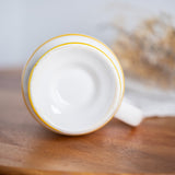 Vintage Geni Floral Pedestal Mugs Set of 4 – 1970s Yellow Daisy Coffee Cups