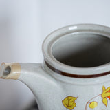 Vintage Haniwa Stoneware Teapot Set – 1970s Floral Tea Set from Japan