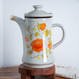 Vintage Haniwa Stoneware Teapot Set – 1970s Floral Tea Set from Japan