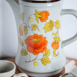 Vintage Haniwa Stoneware Teapot Set – 1970s Floral Tea Set from Japan