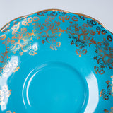 Vintage Royal Albert Teacup & Saucer – Turquoise Blue, Gold Chintz & Pink Roses Bone China