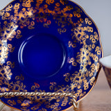 Vintage Royal Albert Teacup & Saucer – Cobalt Blue, Gold Chintz & Yellow Rose Bone China