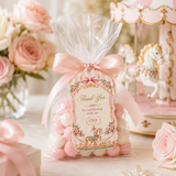 Carousel First Birthday Favor Tag Template – Pink Coquette Editable Canva Thank You Tag