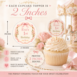 Carousel First Birthday Cupcake Toppers – Editable Canva Template