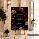 Gothic Floral Wedding Welcome Sign Template
