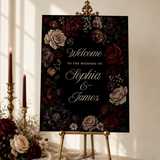 Gothic Floral Wedding Welcome Sign Template