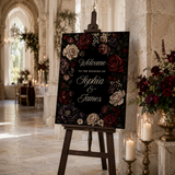 Gothic Floral Wedding Welcome Sign Template