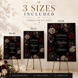 Gothic Floral Wedding Welcome Sign Template