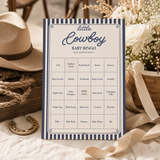 Little Cowboy Baby Shower Bingo Printable PDF – 30 Cards