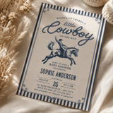 Little Cowboy Baby Shower Invitation Template | Western Boy Canva Invite