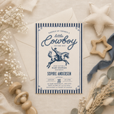 Little Cowboy Baby Shower Invitation Template | Western Boy Canva Invite