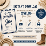 Little Cowboy Diaper Raffle Card Printable