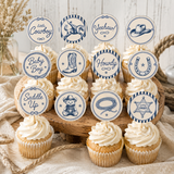 Little Cowboy Cupcake Toppers Printable | 2 Inch Baby Shower Toppers