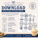 Little Cowboy Cupcake Toppers Printable | 2 Inch Baby Shower Toppers