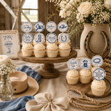 Little Cowboy Cupcake Toppers Printable | 2 Inch Baby Shower Toppers