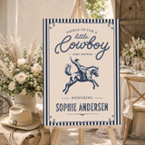 Little Cowboy Baby Shower Welcome Sign Template | Western Canva Printable | 3 Sizes