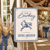 Little Cowboy Baby Shower Welcome Sign Template | Western Canva Printable | 3 Sizes