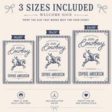 Little Cowboy Baby Shower Welcome Sign Template | Western Canva Printable | 3 Sizes