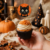 Retro Halloween Cupcake Toppers Template