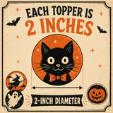 Retro Halloween Cupcake Toppers Template
