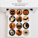 Retro Halloween Cupcake Toppers Template