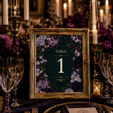 Purple Floral Wedding Table Sign | Editable Canva Template