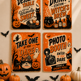 Retro Halloween Party Bundle – Editable Canva Party Templates