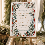 Winter Wedding Welcome Sign – Editable Canva Template