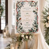 Winter Wedding Welcome Sign – Editable Canva Template
