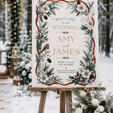 Winter Wedding Welcome Sign – Editable Canva Template