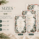 Winter Wedding Welcome Sign – Editable Canva Template