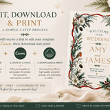 Winter Wedding Welcome Sign – Editable Canva Template