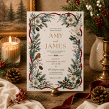 Winter Wedding Invitation Template – Editable Canva Christmas Wedding Invite