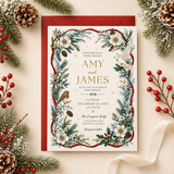 Winter Wedding Invitation Template – Editable Canva Christmas Wedding Invite
