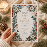 Winter Wedding Invitation Template – Editable Canva Christmas Wedding Invite