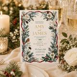 Winter Wedding Invitation Template – Editable Canva Christmas Wedding Invite