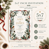 Winter Wedding Invitation Template – Editable Canva Christmas Wedding Invite