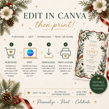 Winter Wedding Invitation Template – Editable Canva Christmas Wedding Invite