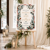 Winter Wedding Welcome Sign – Editable Canva Template
