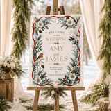 Winter Wedding Welcome Sign – Editable Canva Template