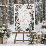 Winter Wedding Welcome Sign – Editable Canva Template