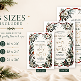 Winter Wedding Welcome Sign – Editable Canva Template