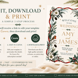 Winter Wedding Welcome Sign – Editable Canva Template